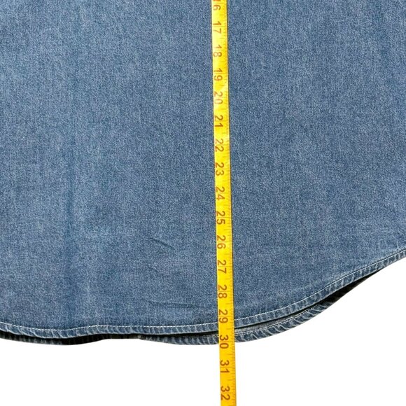 Mickey Unlimited Womens Denim Shirt Embroidered Mickey Pocket Excellent - Picture 6 of 6